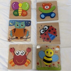 Colorful Animal Wooden Puzzle Set for Kids